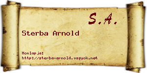 Sterba Arnold névjegykártya